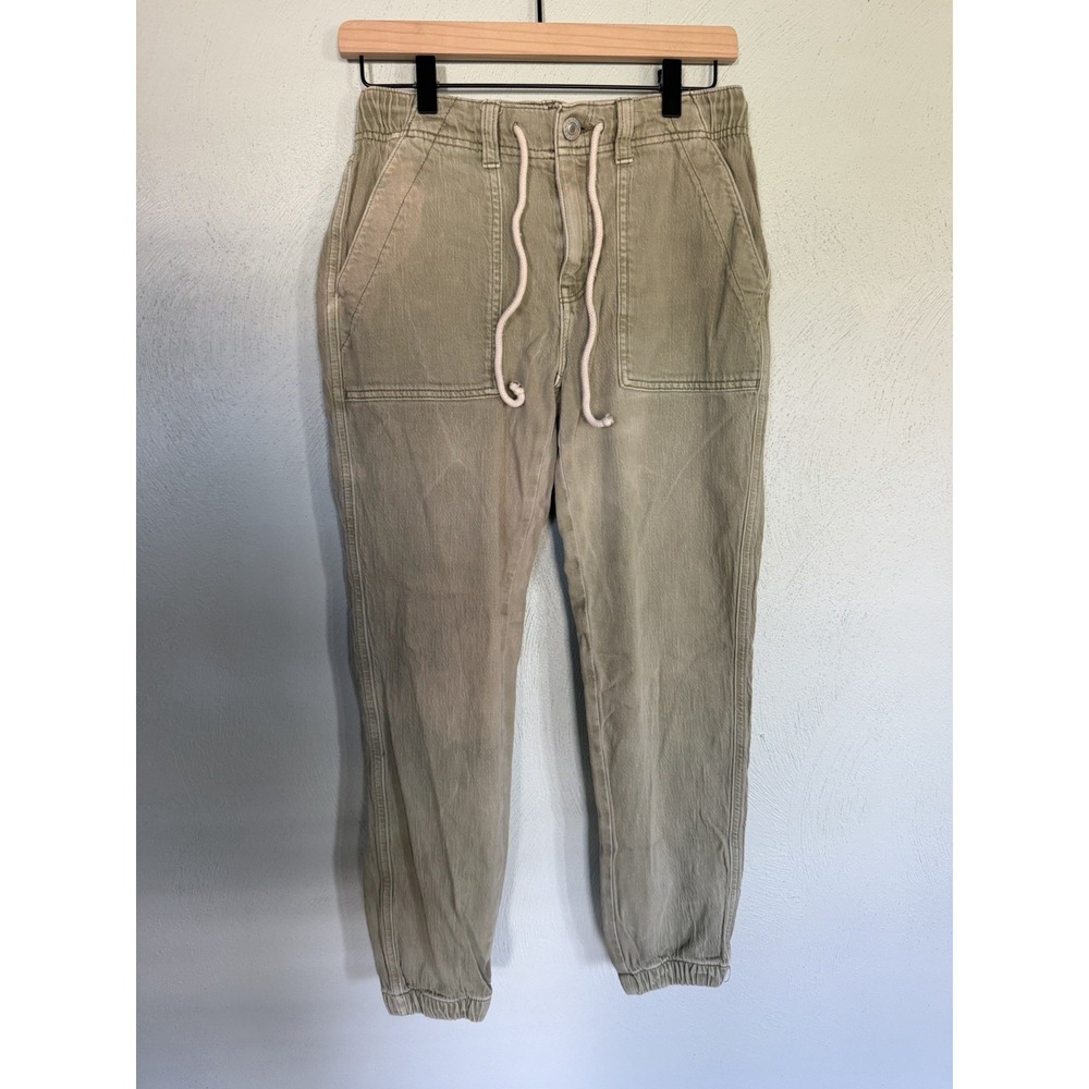 American Eagle Outfitters AEO women's denim jogger pants washed sage green Sz 2